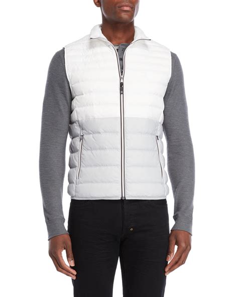 michael kors metallic quilted nylon vest|Michael Kors puffer vest men's.